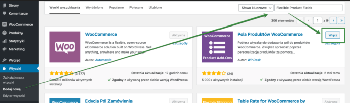 Instalacja wtyczki Flexible Product Fields
