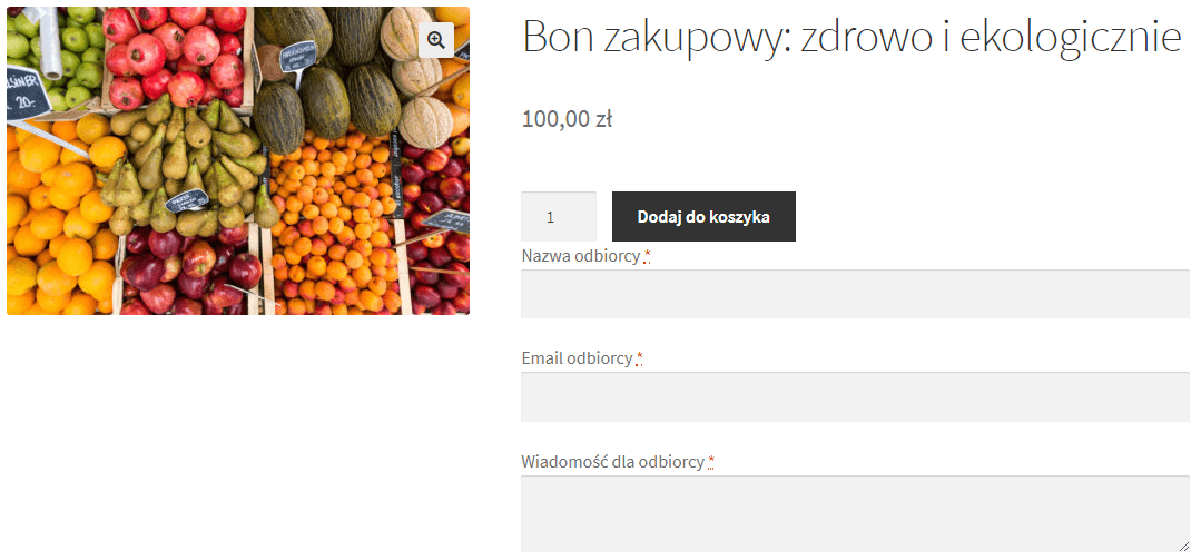 Karta podarunkowa na zakupy lokalne w WooCommerce