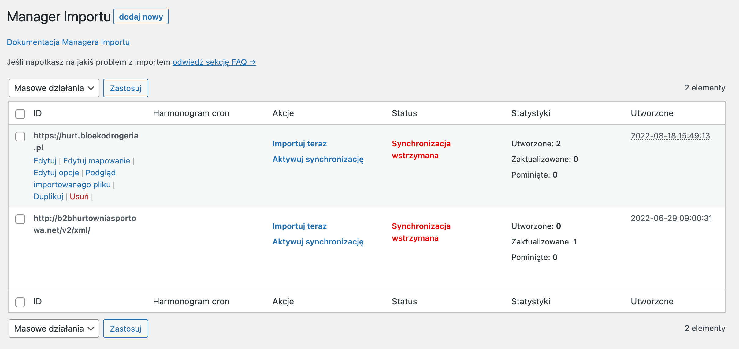 Dropshipping XML WooCommorce - manager importu