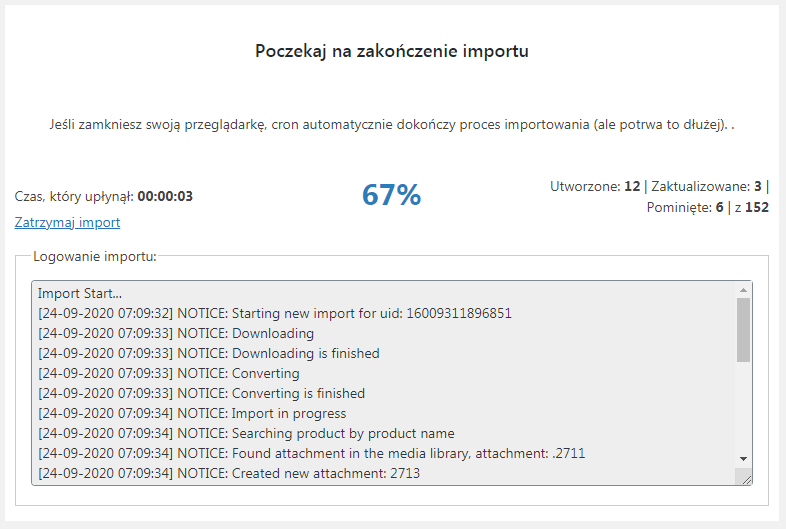 Proces importu produktów do WooCommerce