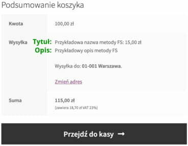 Tytuł i opis metody wysyłki Flexible Shipping