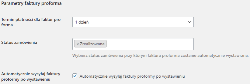 Faktura proforma w WooCommerce Fakturownia