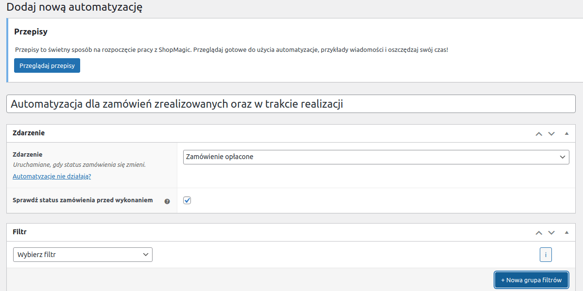 Shopmagic Edit Automation Actions