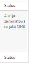 Status importu aukcji do sklepu WooCommerce