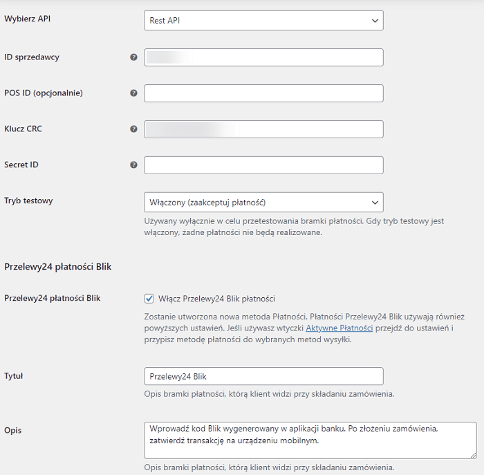 Przelewy24 WooCommerce BLIK