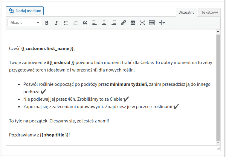 Email powitalny wiadomość