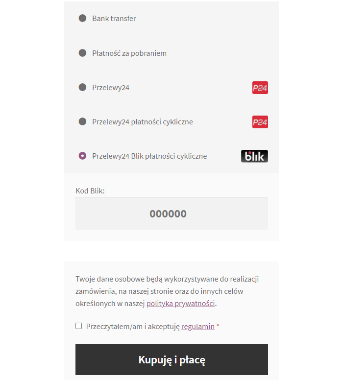 Nowe metody płatności Przelewy24 w WooCommerce