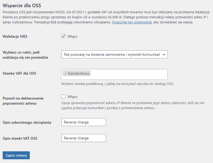 Mechanizm OSS w WooCommerce we wtyczce Faktury WooCommerce