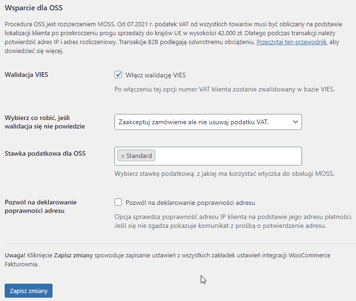 Fakturownia WooCommerce mechanizm OSS