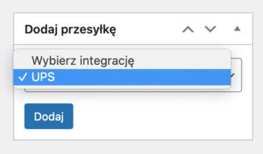 Metabox Dodaj przesyłkę UPS