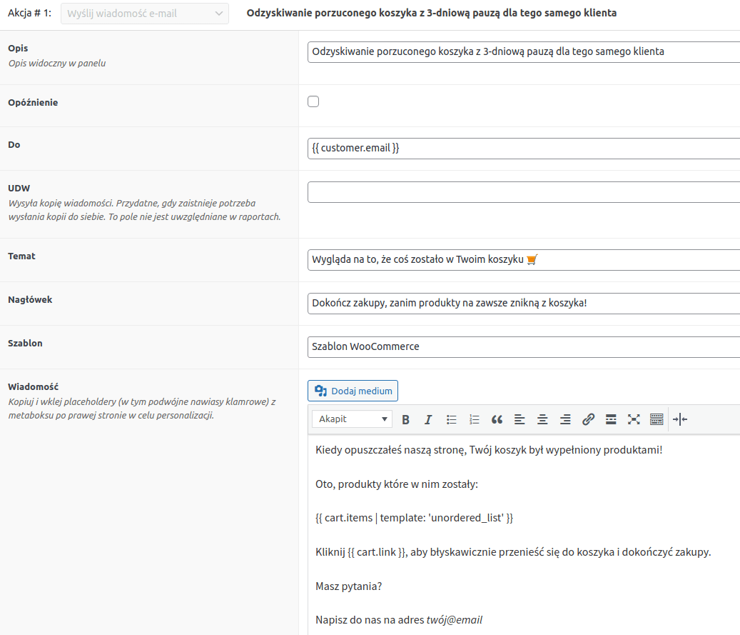 odzyskiwanie porzuconego koszyka