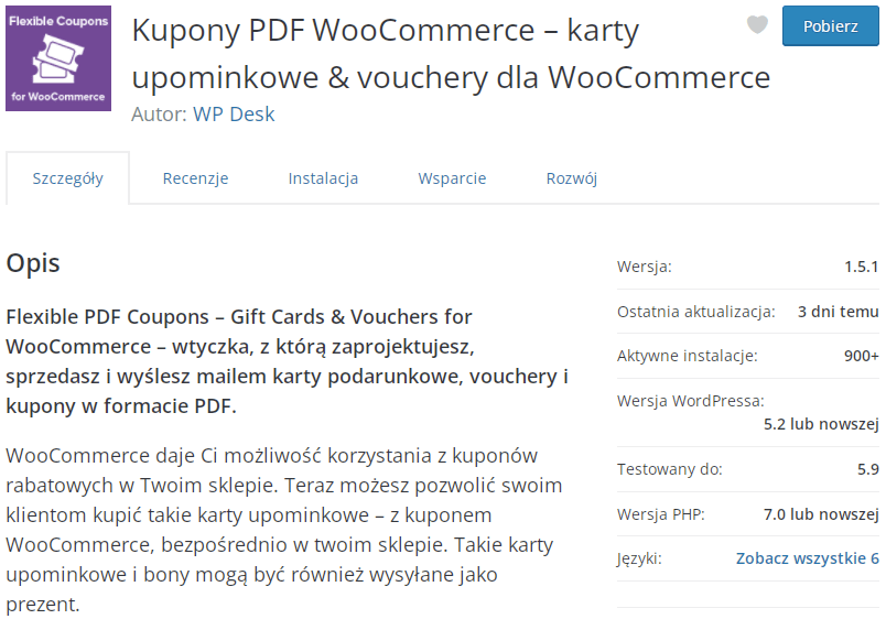 Black Friday - karta podarunkowa z kuponem rabatowym w WooCommerce