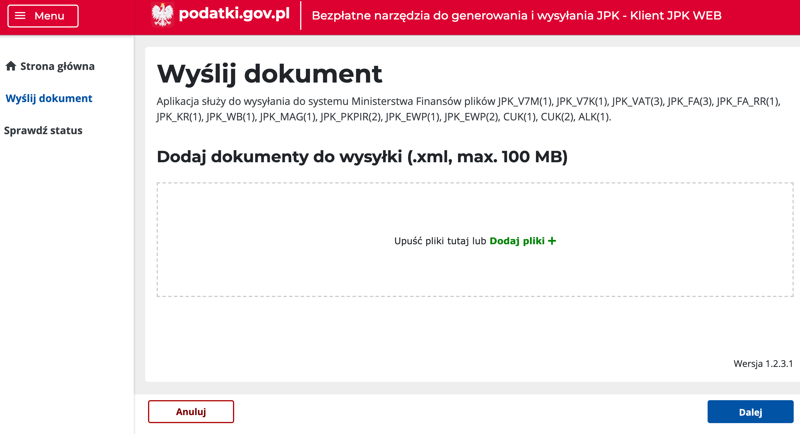 Generowanie i wysyłka pliku JPK w serwisie mikrofirma