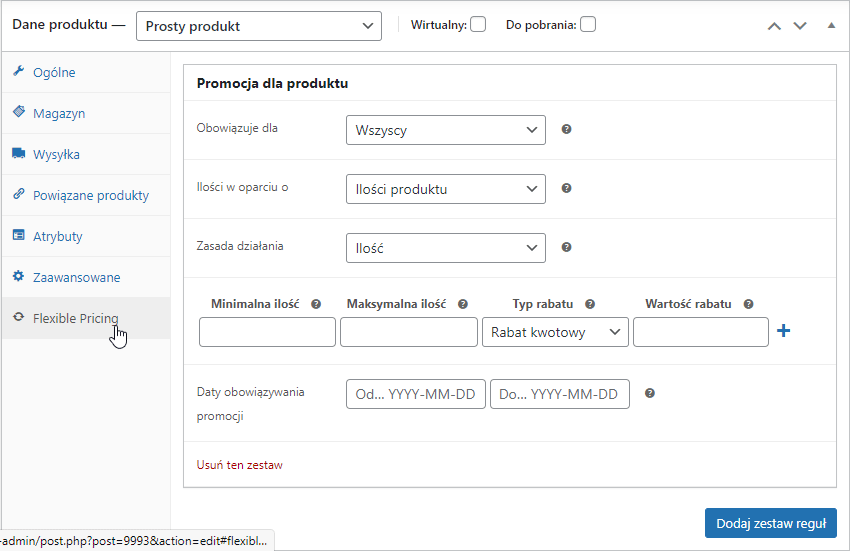 Promocyjne ceny produktów WooCommerce (zależne od ilości)