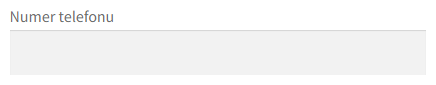 Numer telefonu - pole w sklepie