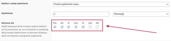 Wysyłka w określone dni