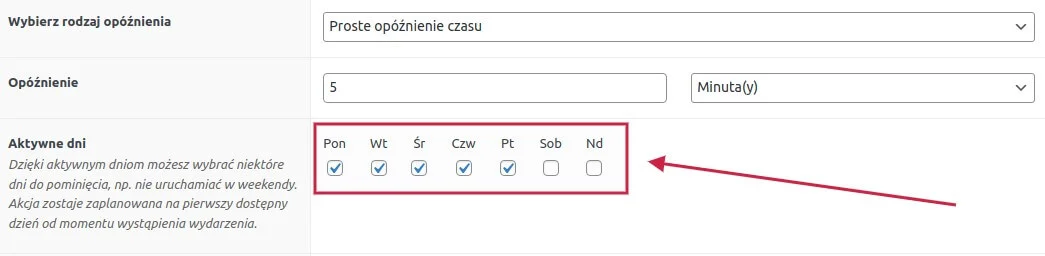 ShopMagic aktywne dni
