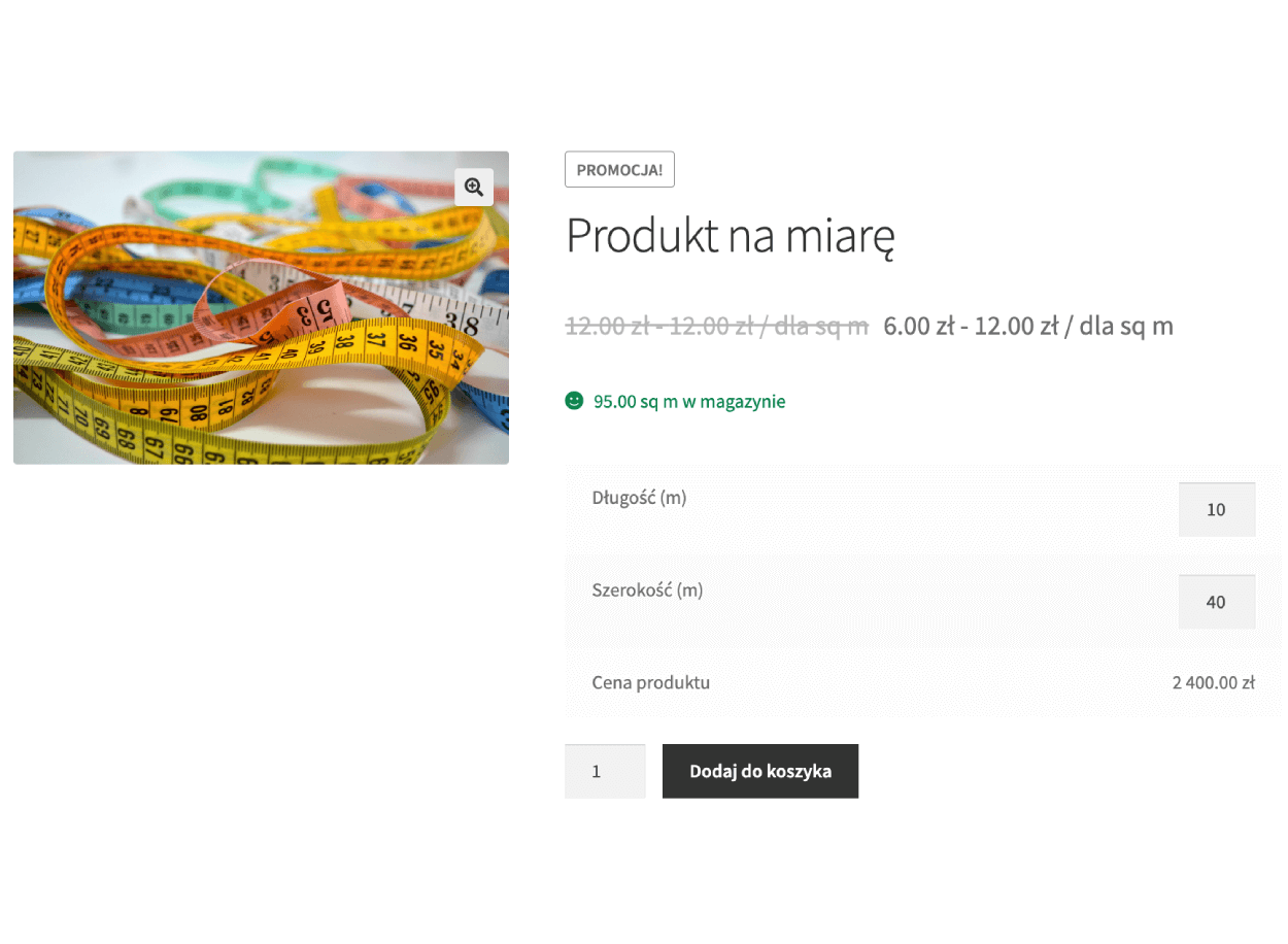 Kalkulator Miar - strona produktu