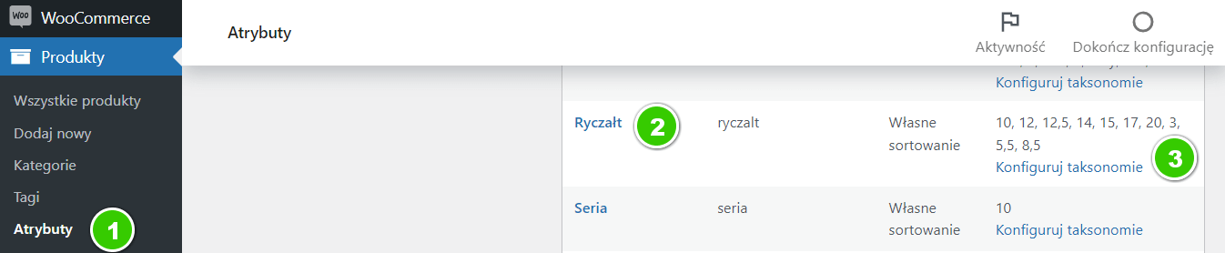 Ustawienie atrybutu dla produktów WooCommerce dla stawki ryczałtu w inFakt