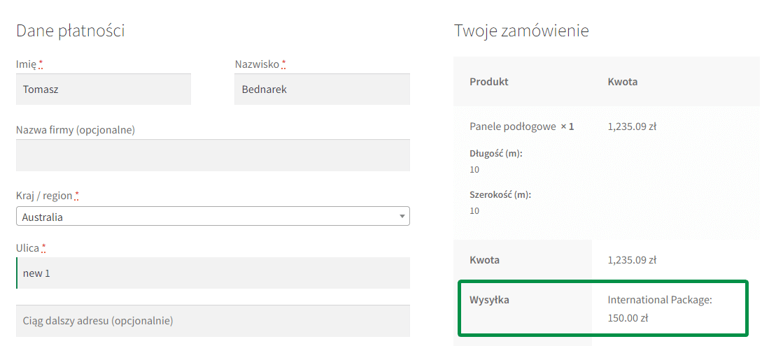 Kalkulator Jednostek - dynamiczna cena wysyłki z tabelą klas wysyłkowych w WooCommerce