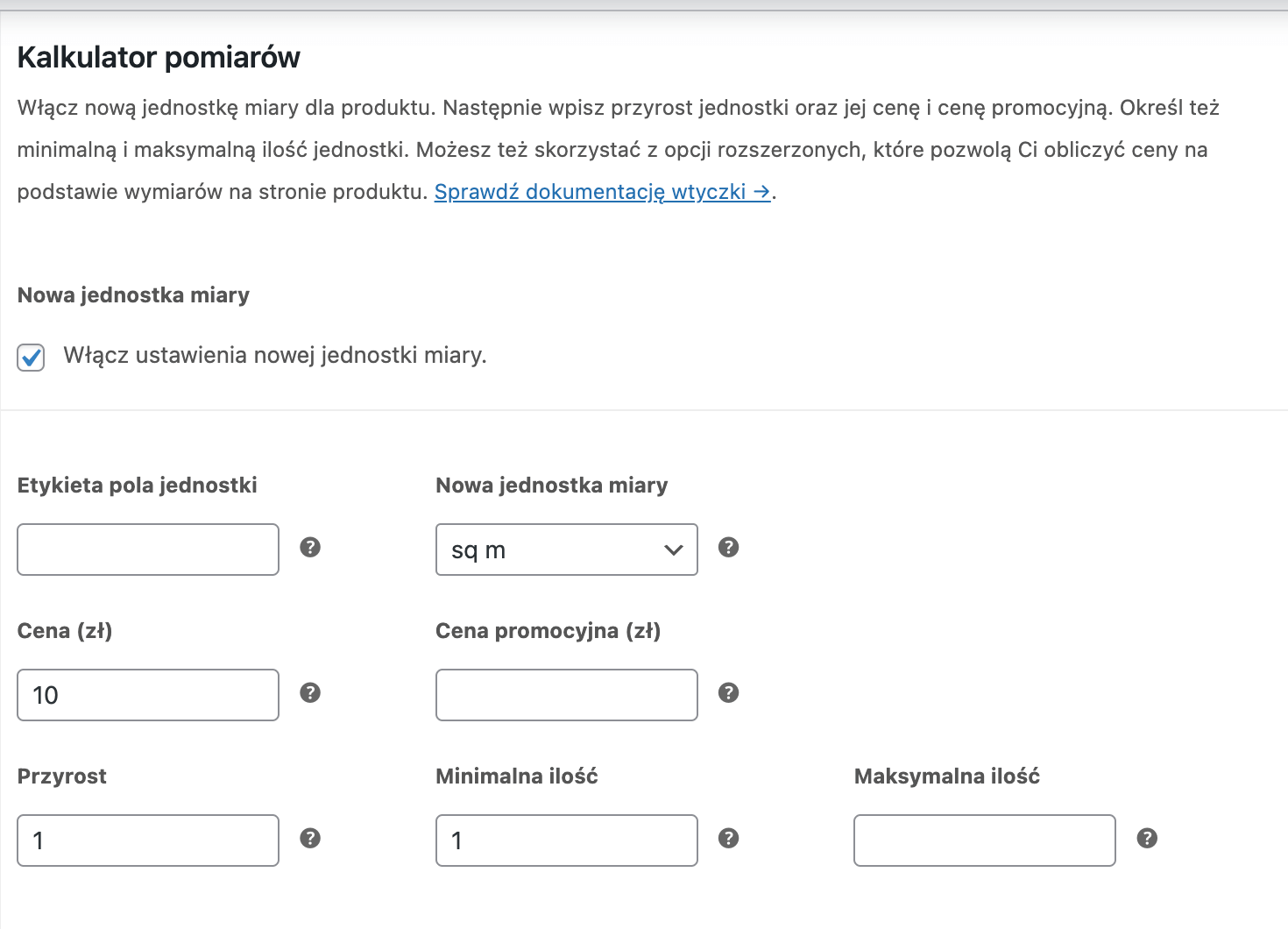 Kalkulator miar WooCommerce - sprzedaż na metry kwadratowe