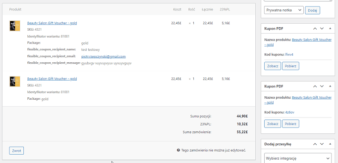 Dwa kupony w jednym zamówieniu