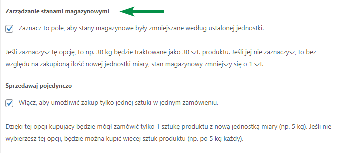 Zarządzanie magazynem według zakupionej ilości jednostki miary