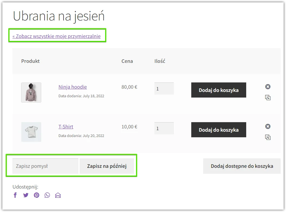 jak zmienic tekst listy zyczen