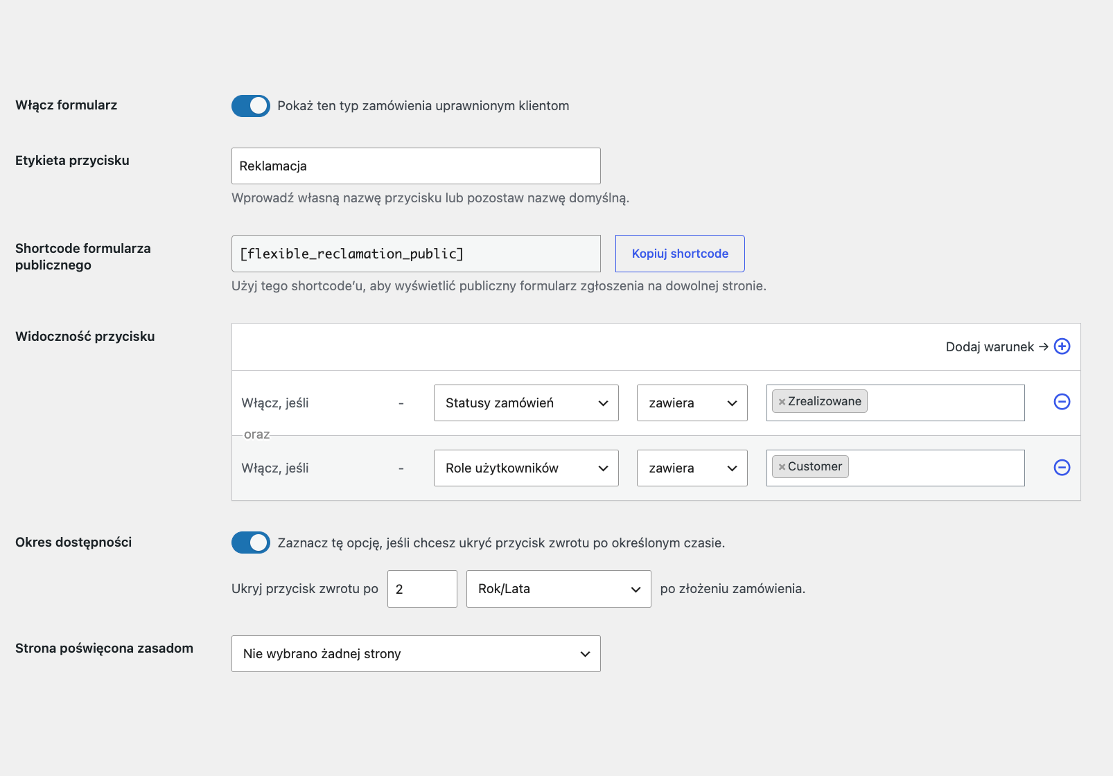 Elastyczne Zwroty i Reklamacje WooCommerce - obrazek 2