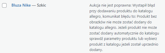 Allegro WooCommerce sugestia uzupełnienia parametrów wystawianej aukcji