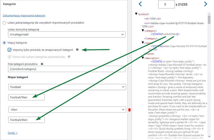 Mapowanie drzewa - struktury kategorii produktów WooCommerce dla importów