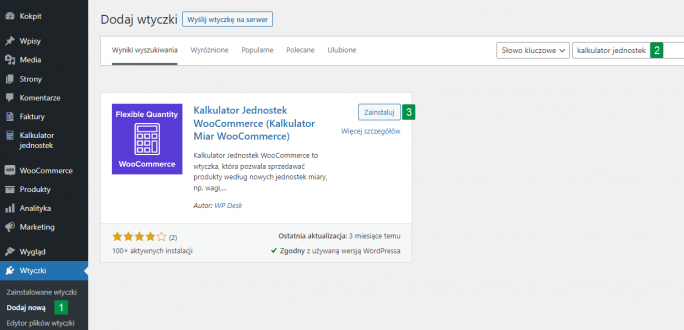 Instalacja wtyczki w WordPress