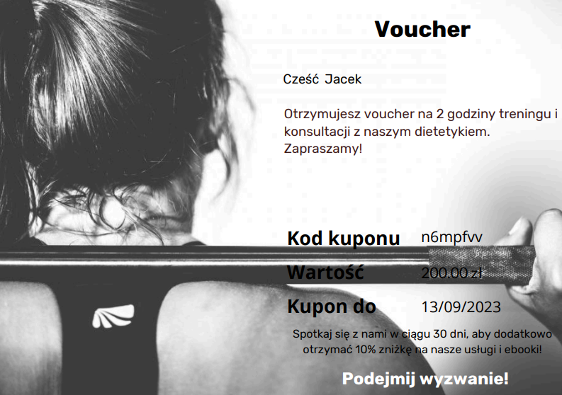 Voucher prezentowy na trening w WooCommerce