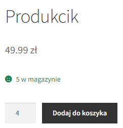 Informacja o ilości sztuk w magazynie produktu WooCommerce