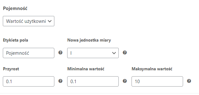 Wartości dziesiętne dla przyrostu jednostki miary produktu WooCommerce określanej przez kupującego