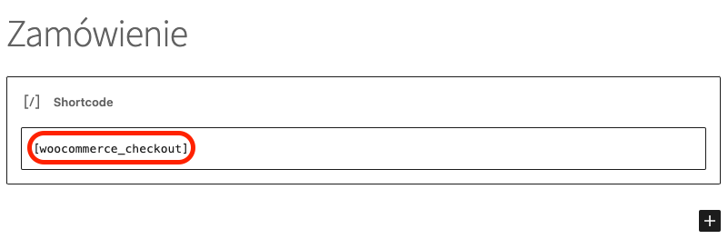 woocommerce zamowienie shortcode checkout