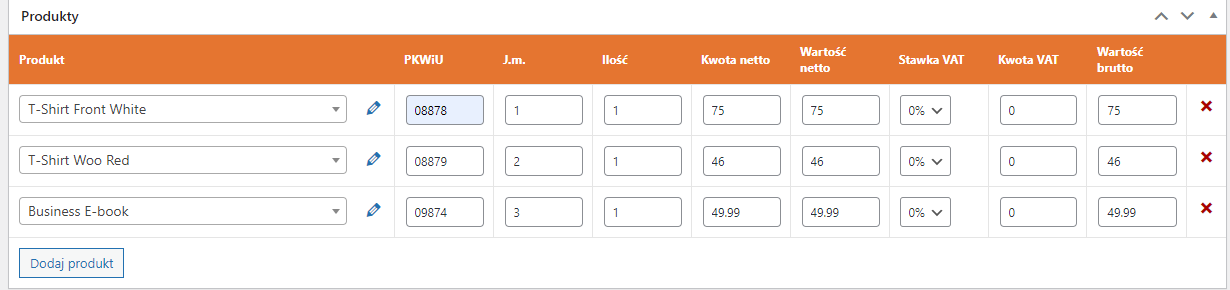 Wystawianie faktury proforma WooCommerce