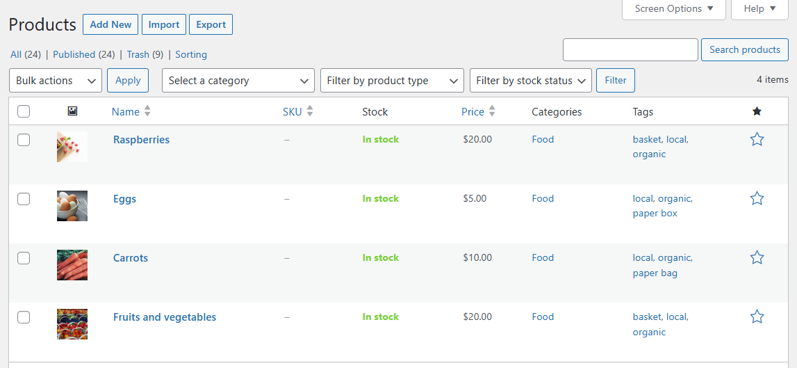 Produkty WooCommerce według filtra tagów