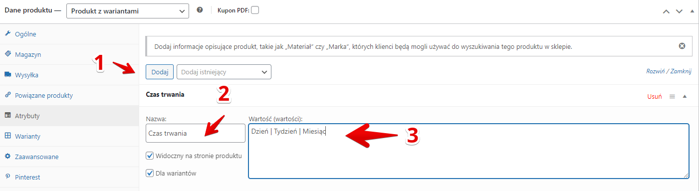 Produkt zmienny subskrypcja