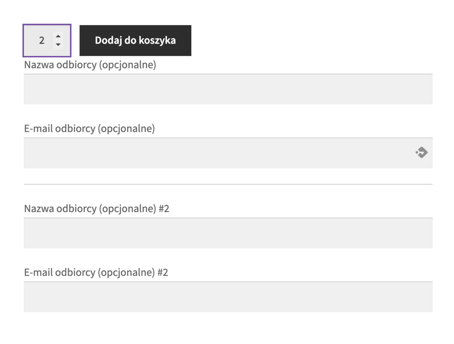 Dodane pola na stronie produktu