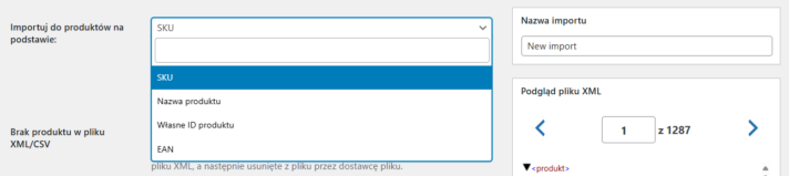 Rozpoznawanie produktów do importu - nowe ustawienia wtyczki