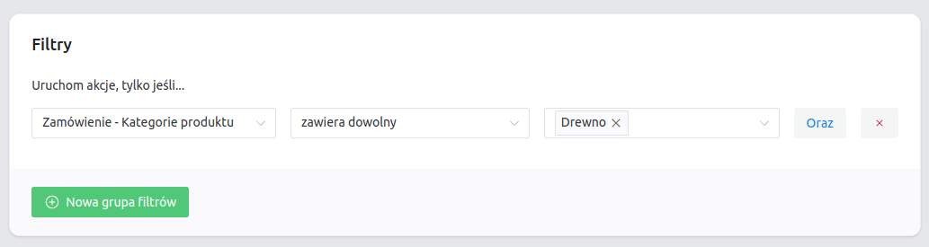 Filtr na kategorię produktu w ShopMagic
