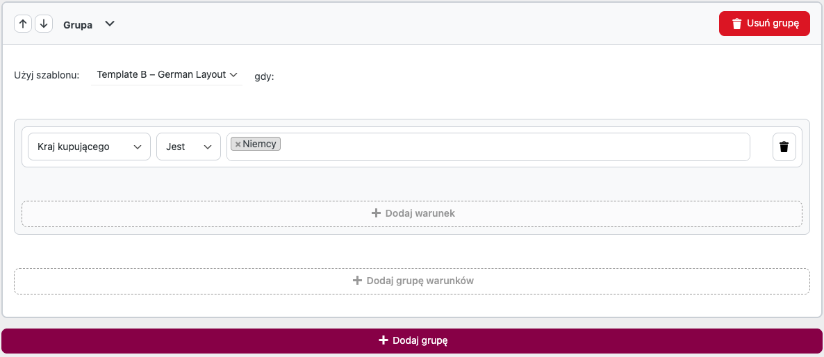 Faktury WooCommerce - warunkowe użycie szablonu wg. kraju