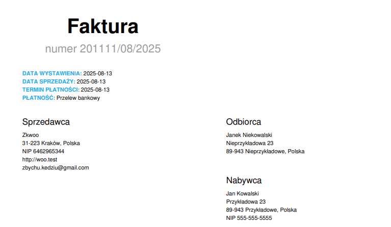 Fakturownia dane odbiorcy