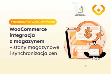 Baner artykułu o integracji WooCommerce z magazynem – synchronizacja stanów i cen z wtyczką Fakturownia WooCommerce od WP Desk.