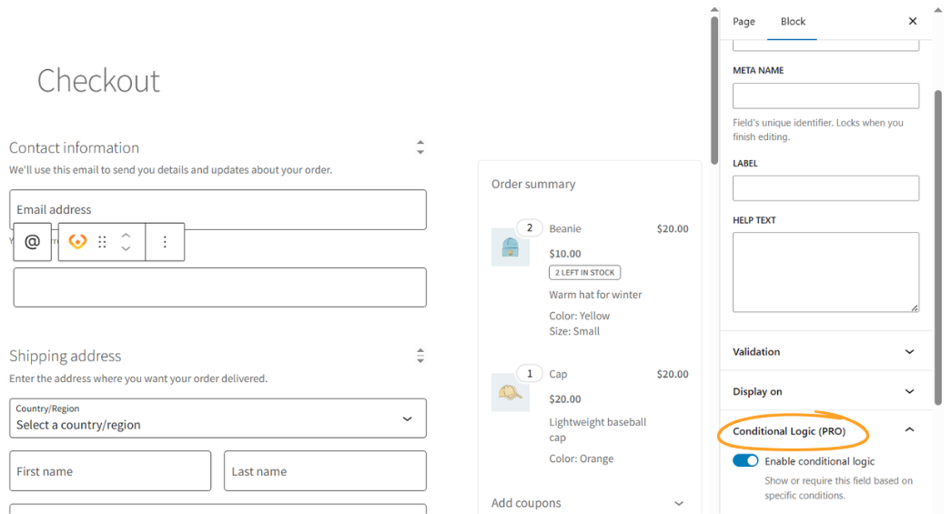 WooCommerce checkout optimization – location to enable conditional logic for checkout fields