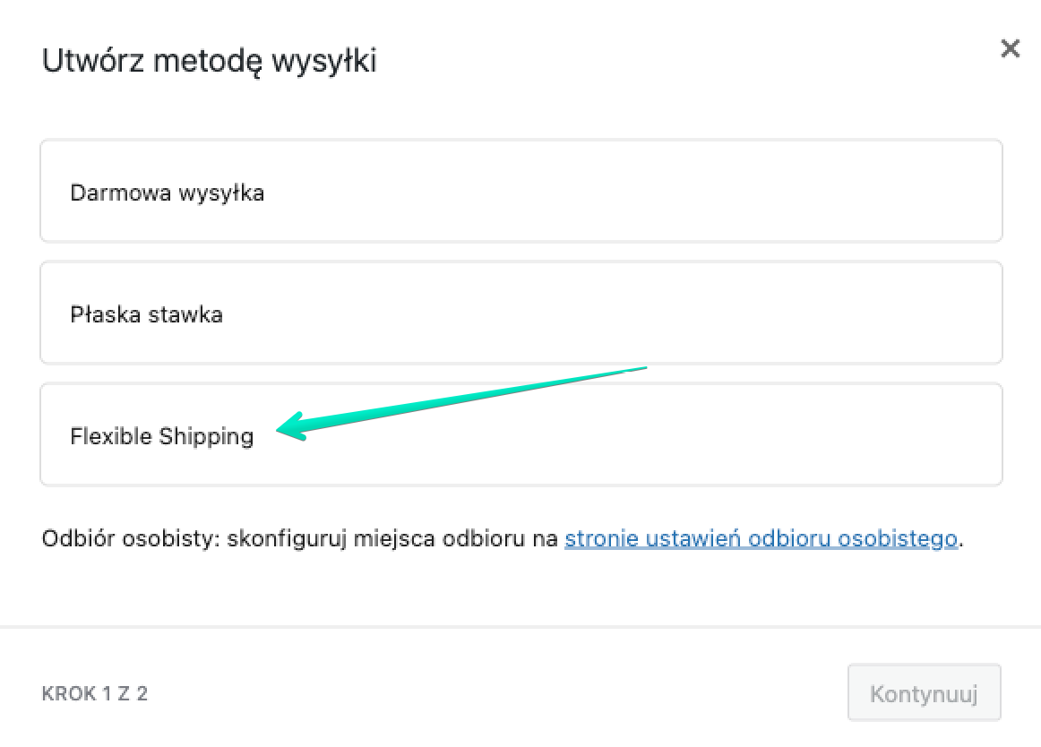 Flexible Shipping PRO - Dodawanie metody wysyłki