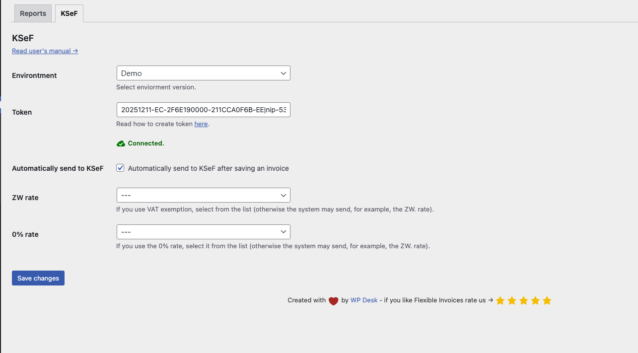 Ustawienia główne KSeF w WooCommerce