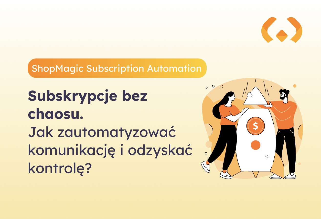 Grafika przedstawiająca wzrost sprzedaży dzięki automatyzacji subskrypcji w WooCommerce oraz logo WP Desk
