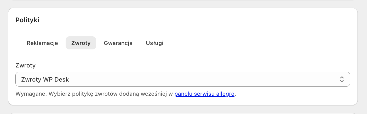 Allegro Shopify - zwroty